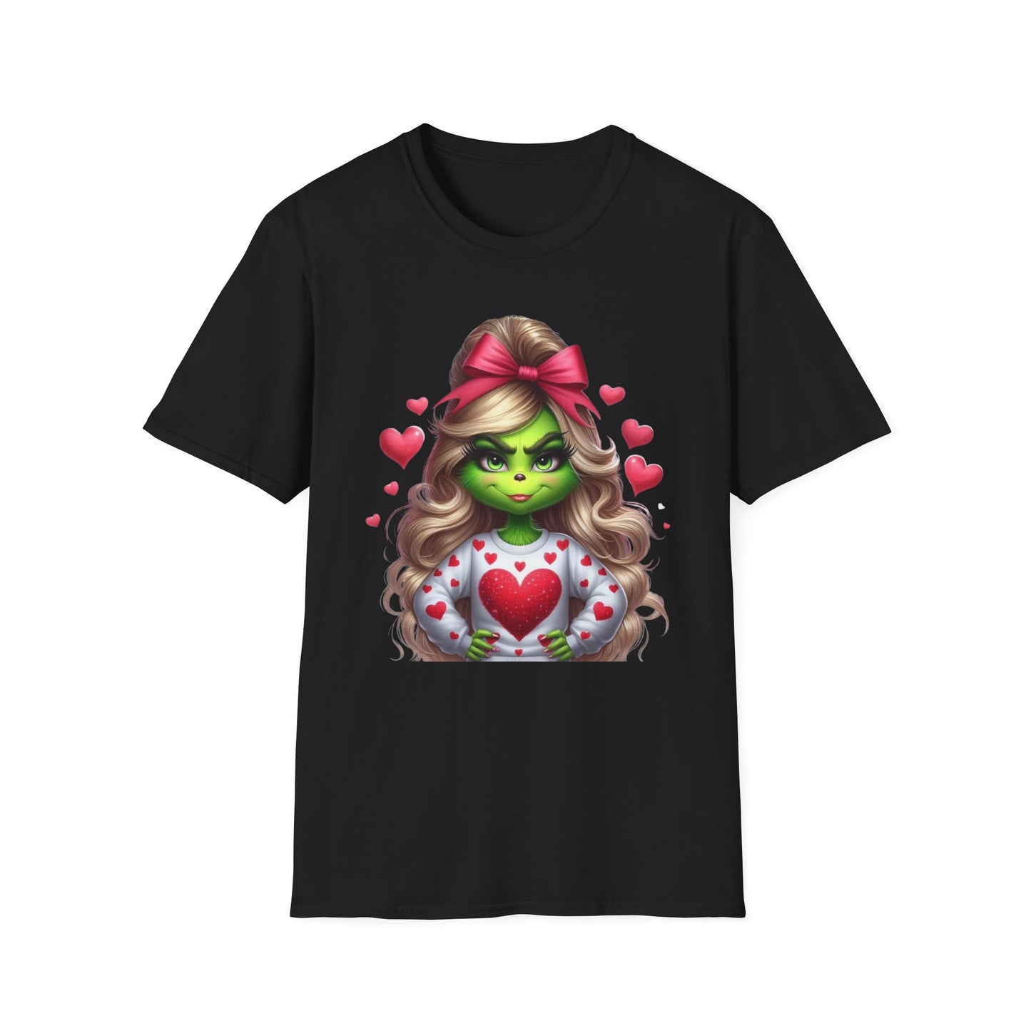 Valentine Grinch shirt, Cute Valentines Day Tee, Grinch Graphic Tee, Trendy Retro Vday, Casual Wear, Unique Gift Idea, Unisex Softstyle Tee