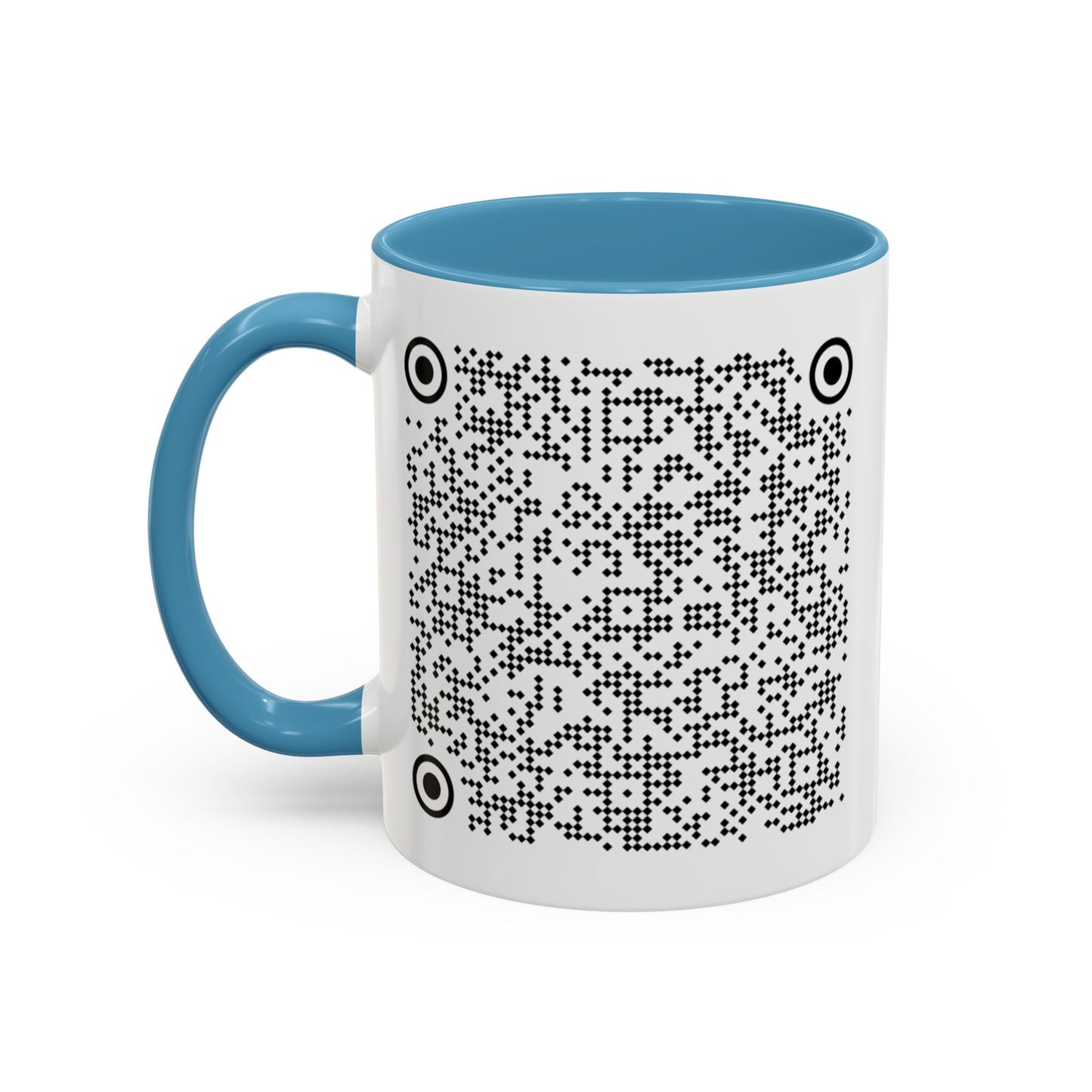 Subtle QR Code Accent Color Coffee Tea Mug F*ck Trump, Unique Sarcastic Anti Trump Gift, Music Video Message Color Handle Cup, Take A Stand