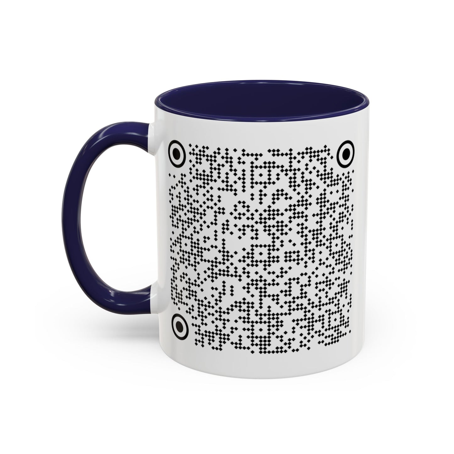 Subtle QR Code Accent Color Coffee Tea Mug F*ck Trump, Unique Sarcastic Anti Trump Gift, Music Video Message Color Handle Cup, Take A Stand
