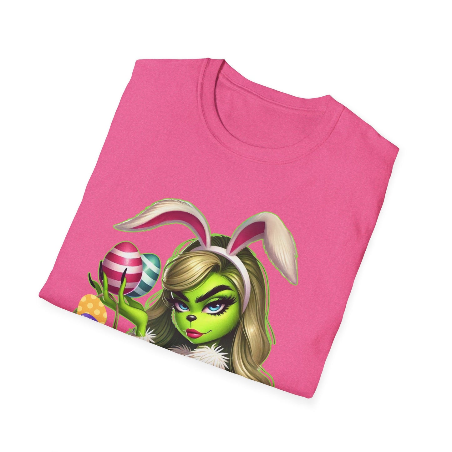 Easter Bunny Grinch shirt, Cute Easter Egg Tee, Grinch Graphic Tee, Trendy Retro Easter, Casual Wear, Unique Gift Idea, Unisex Softstyle Tee