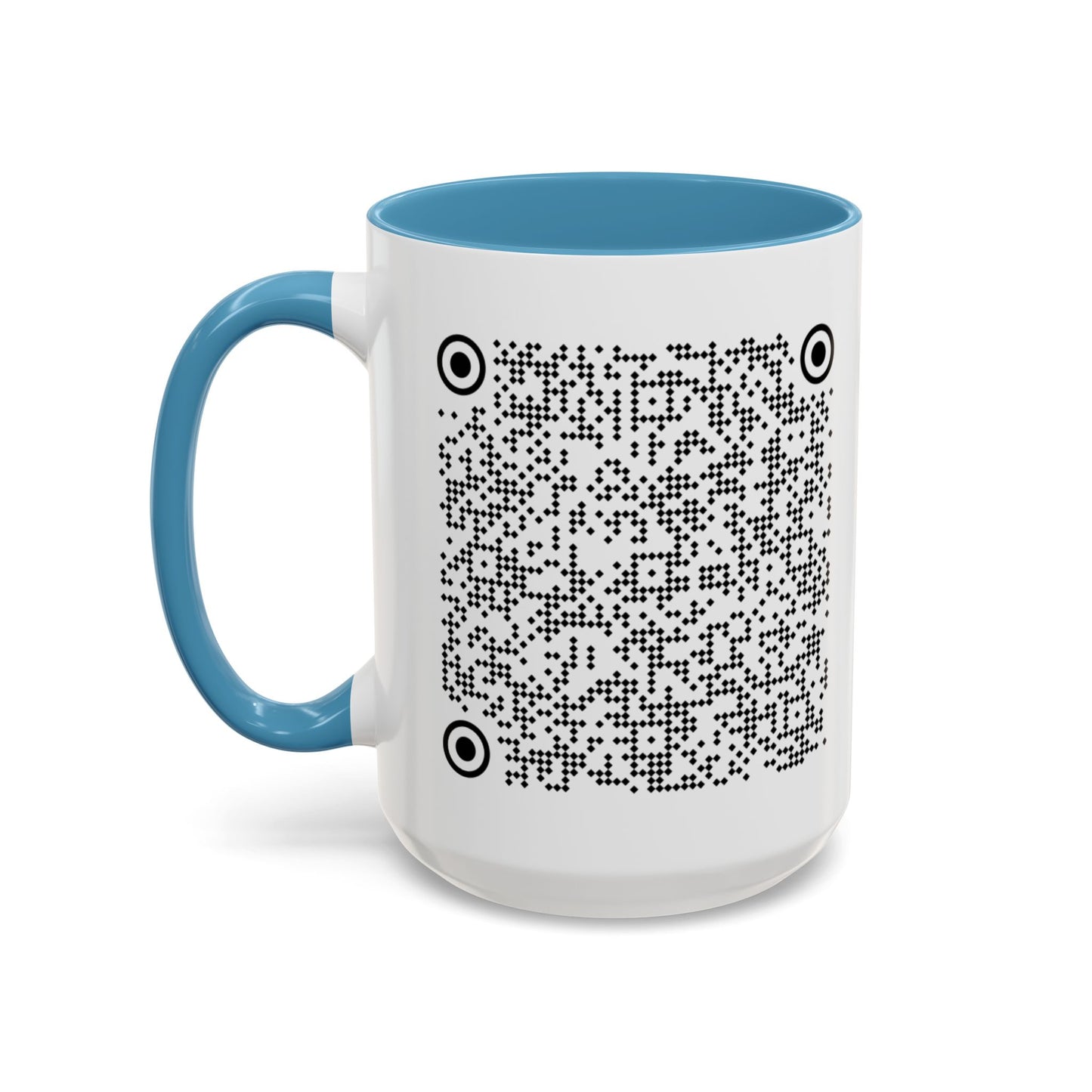 Subtle QR Code Accent Color Coffee Tea Mug F*ck Trump, Unique Sarcastic Anti Trump Gift, Music Video Message Color Handle Cup, Take A Stand