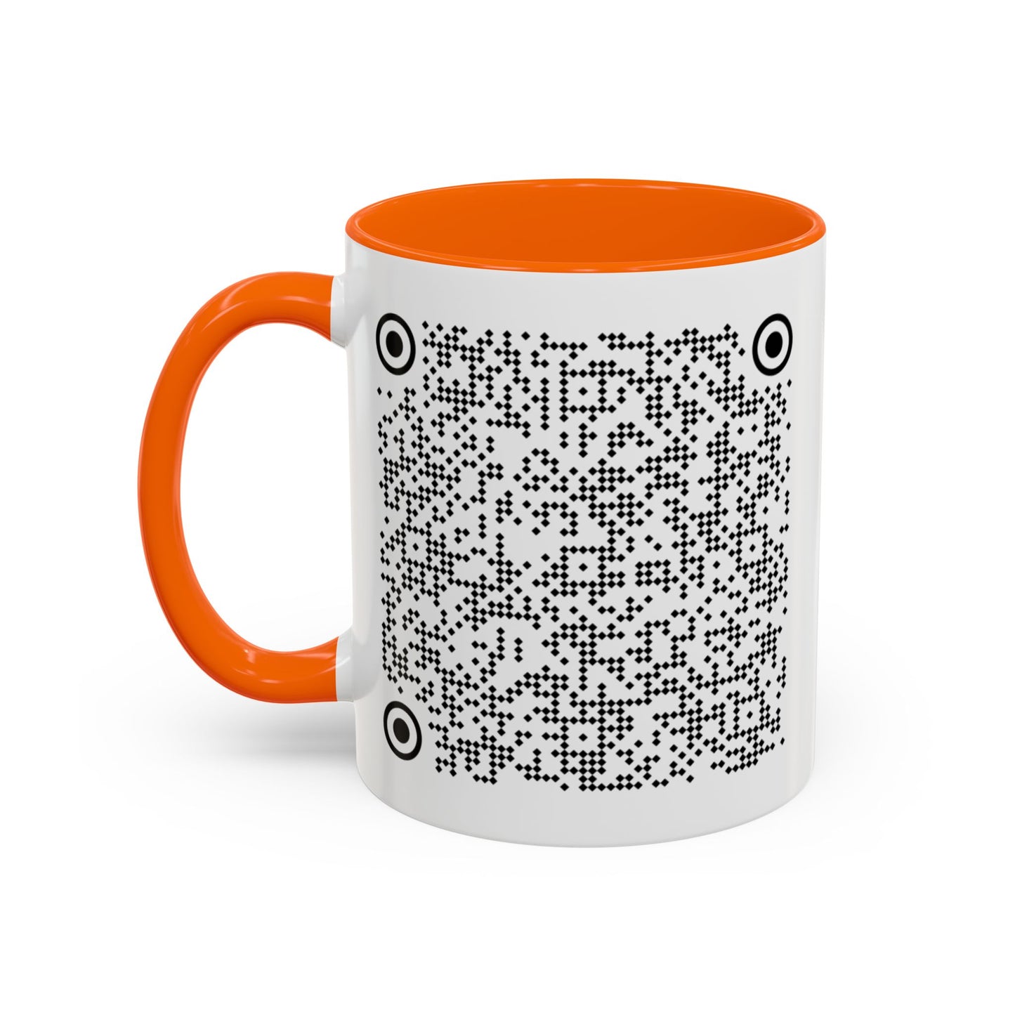 Subtle QR Code Accent Color Coffee Tea Mug F*ck Trump, Unique Sarcastic Anti Trump Gift, Music Video Message Color Handle Cup, Take A Stand
