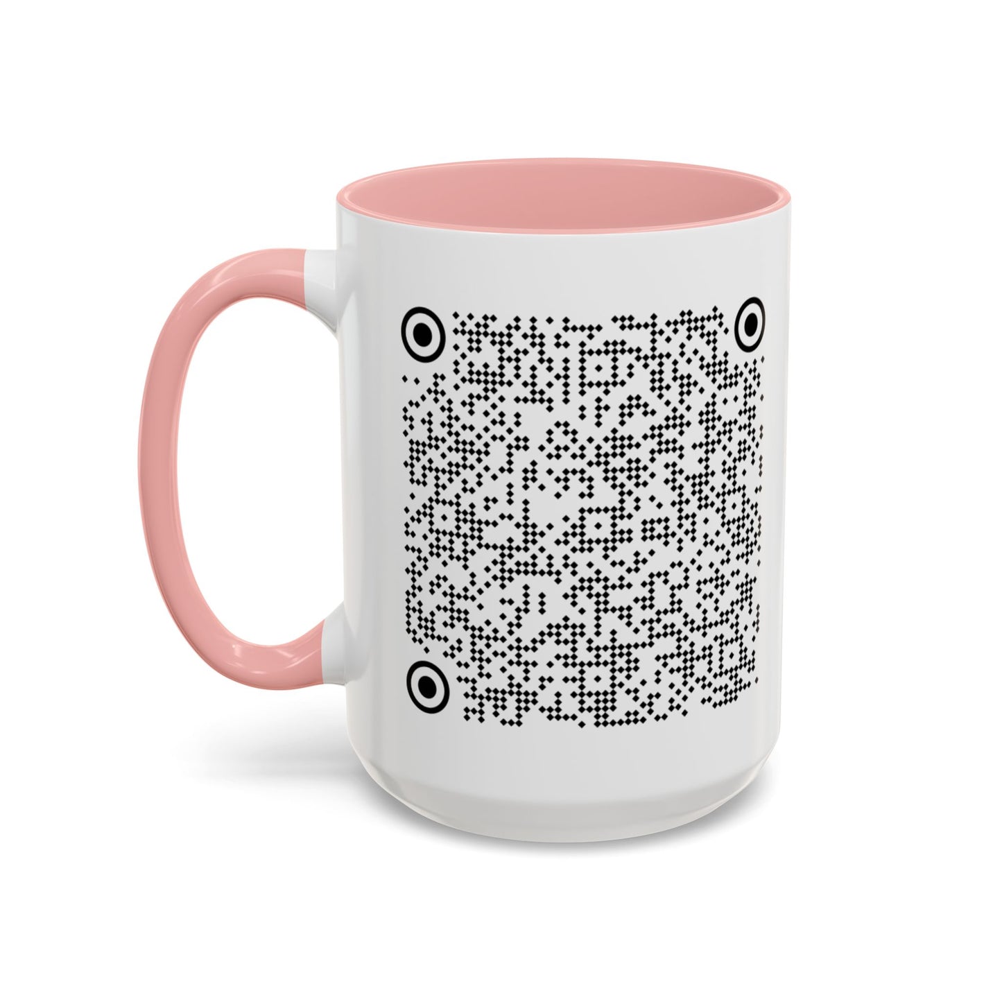 Subtle QR Code Accent Color Coffee Tea Mug F*ck Trump, Unique Sarcastic Anti Trump Gift, Music Video Message Color Handle Cup, Take A Stand