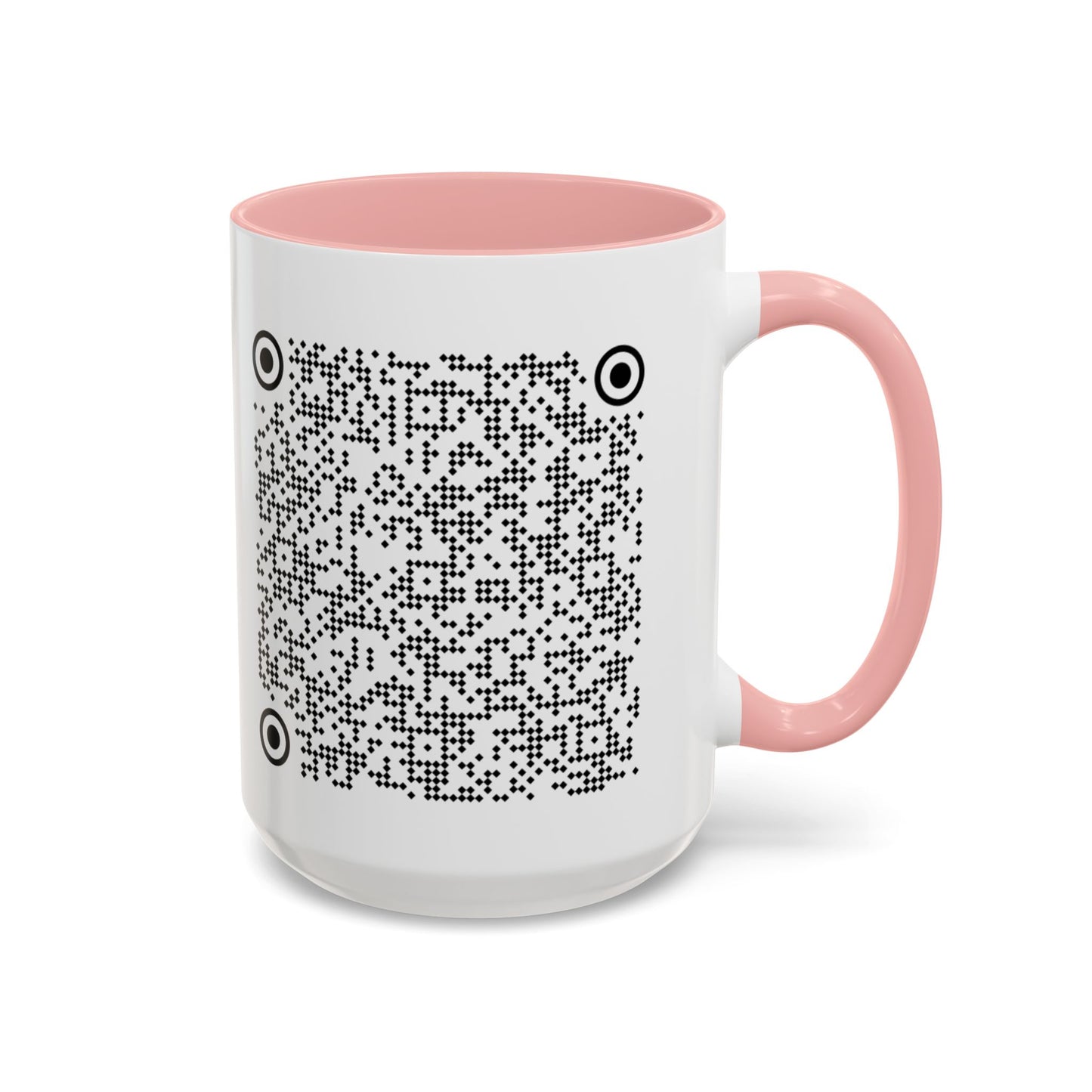 Subtle QR Code Accent Color Coffee Tea Mug F*ck Trump, Unique Sarcastic Anti Trump Gift, Music Video Message Color Handle Cup, Take A Stand